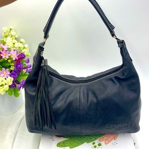Authentic vintage Chanel leather hobo purse